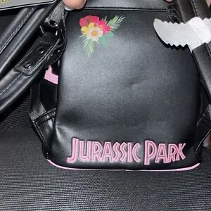 Only 1000madeLoungefly Jurassic Park Sequin Floral Mini Backpack Black And Pink Grotto Treasures Exclusive - Jurassic Park Sequin Floral  main image 4